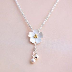 925 Sterling Silver Cherry Blossom Necklace